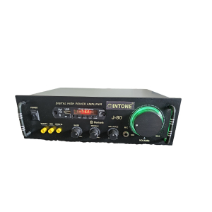 INTONE J-80 Stero Amplifier - 4 Channel 5 transistor with Bluetooth/FM/Aux/150w +150w/Bass, Treble & Balance Control